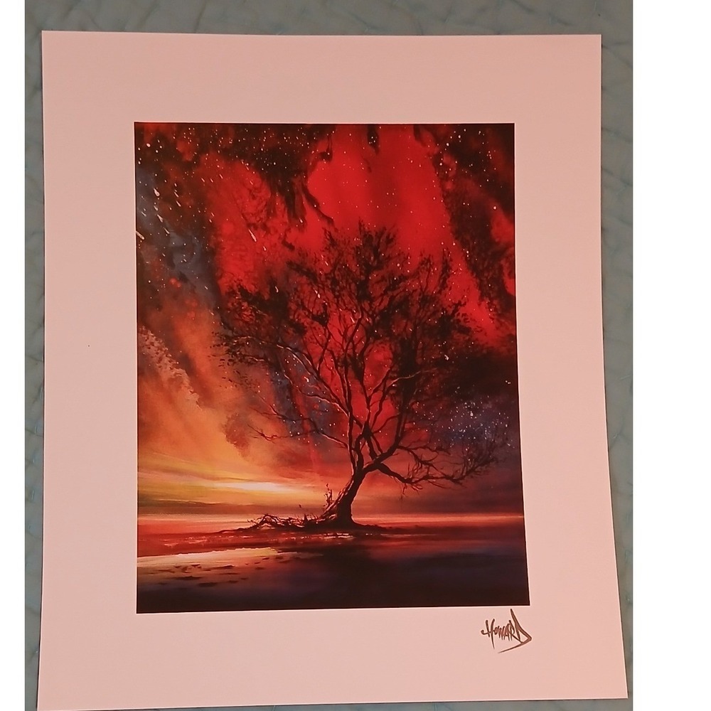 Ashton Howard Awakening 2024 Lithograph Park West COA Red Tree Landscape Art